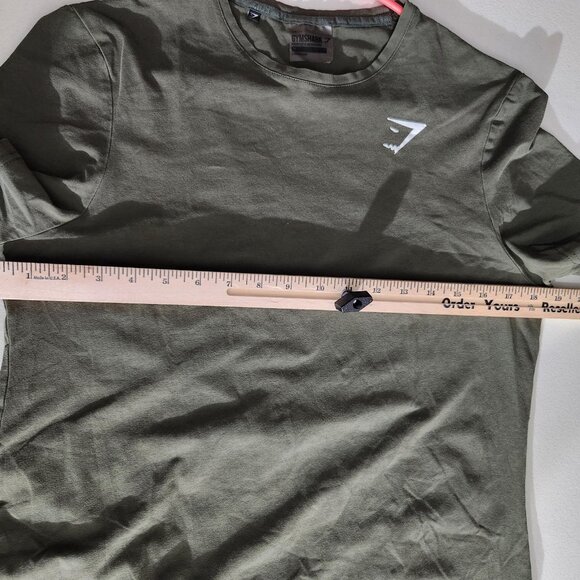 Gymshark Shirt Mens Medium Green Crewneck Short Sleeve Athletic Training Tee - Picture 13 of 16